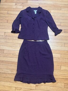 Miss Dorby Purple Paisley Jacquard Two-Piece Skirt Set